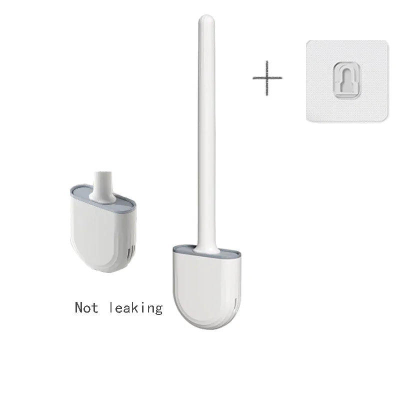 Kit Brosse de Toilette Silicone Souple + Brosse de Nettoyage
