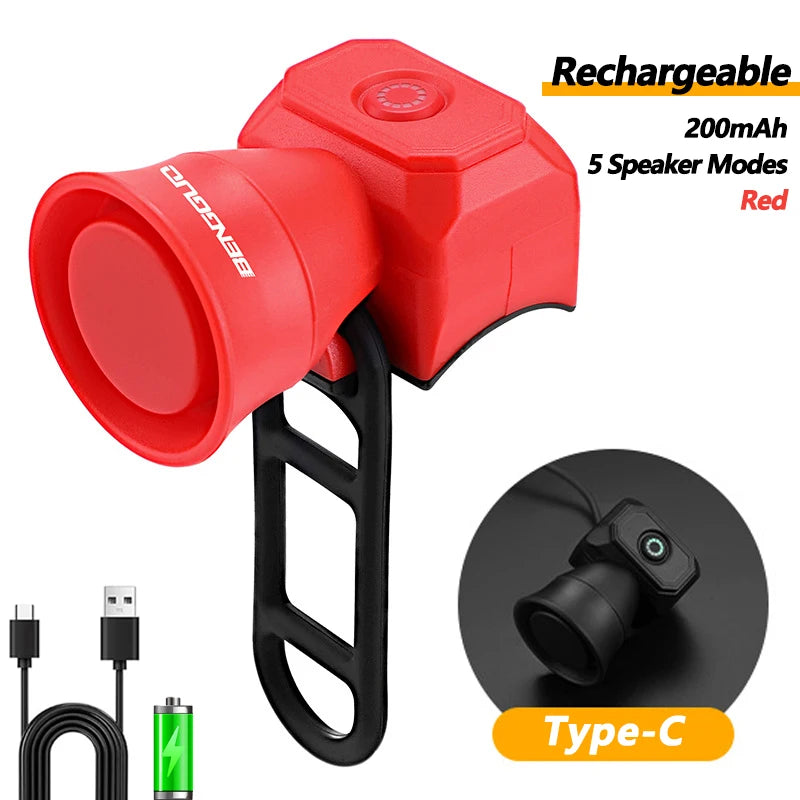 Klaxon Électronique pour Vélo & Trottinette – 5 Sons, Étanche, Compact, Puissant & Rechargeable