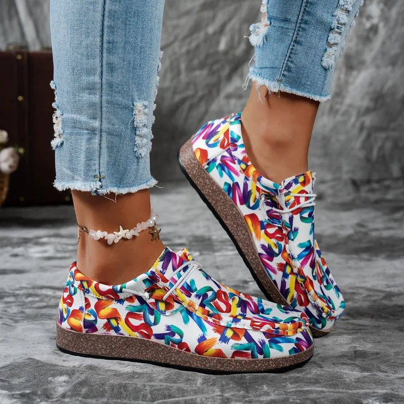 Chaussures Multicolor pour Femme en Toile & Semelle Liège