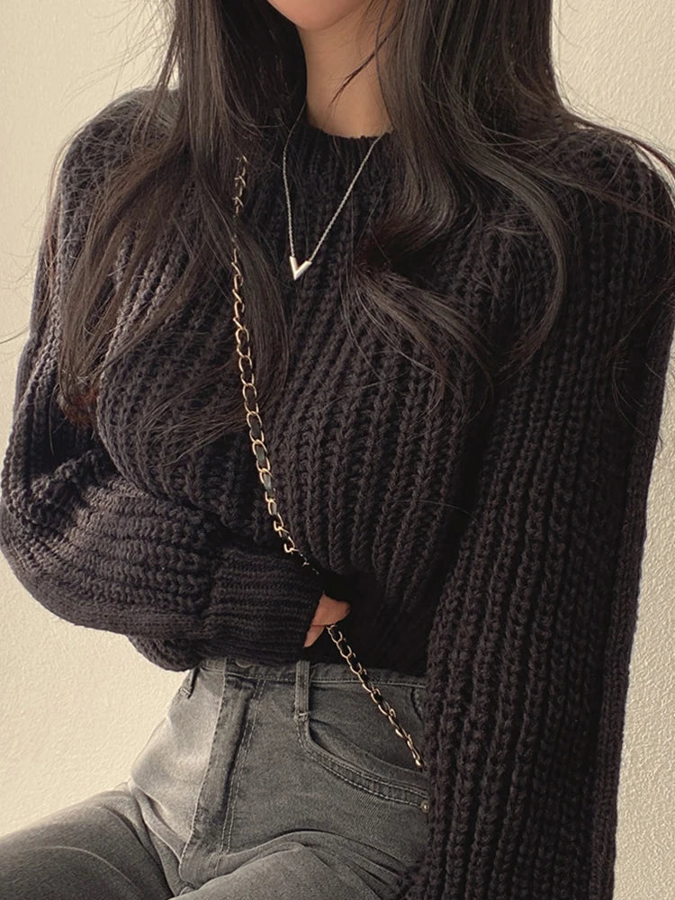 Pull Tricot à Maille Épaisse - Femme