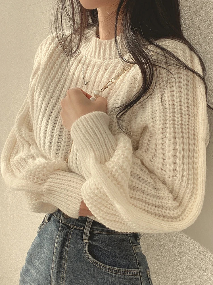 Pull Tricot à Maille Épaisse - Femme