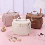 Trousse de Toilette en Cuir PU - Praticité & Grande Capacité