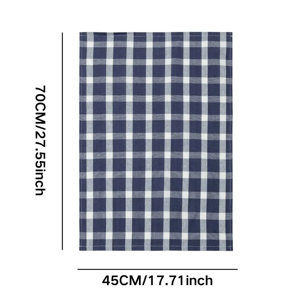 Lot de 5 Chiffons Ultra-Absorbants Bleu & Blanc en 100% Pur Coton 45x70cm