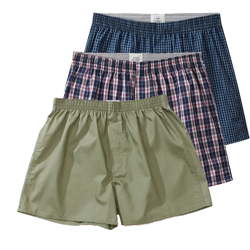 Lot de 3 Boxers Homme en Coton – Sous-Vêtements Respirants Style Décontracté Confort