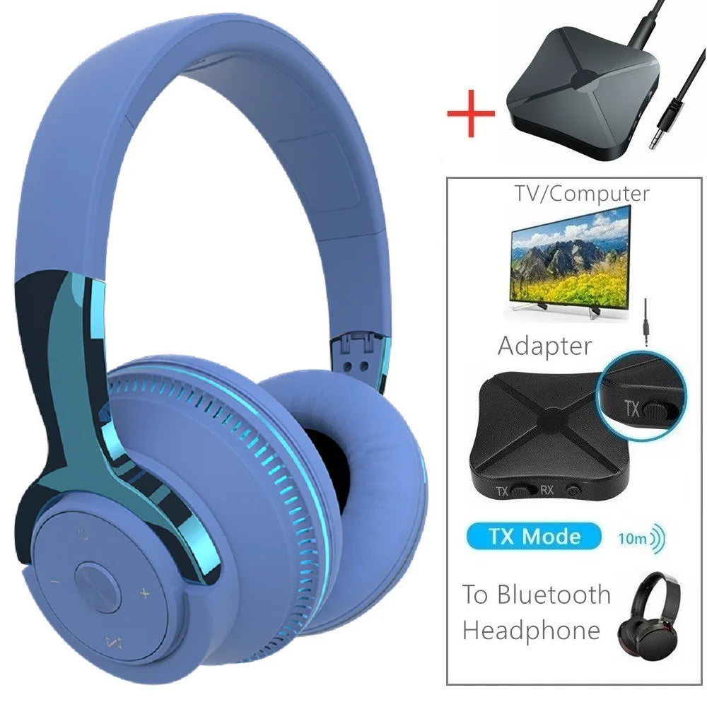 Casque TV Bluetooth Sans Fil avec Micro – Réduction de Bruit, Son Stéréo et Adaptateur Bluetooth OFFERT