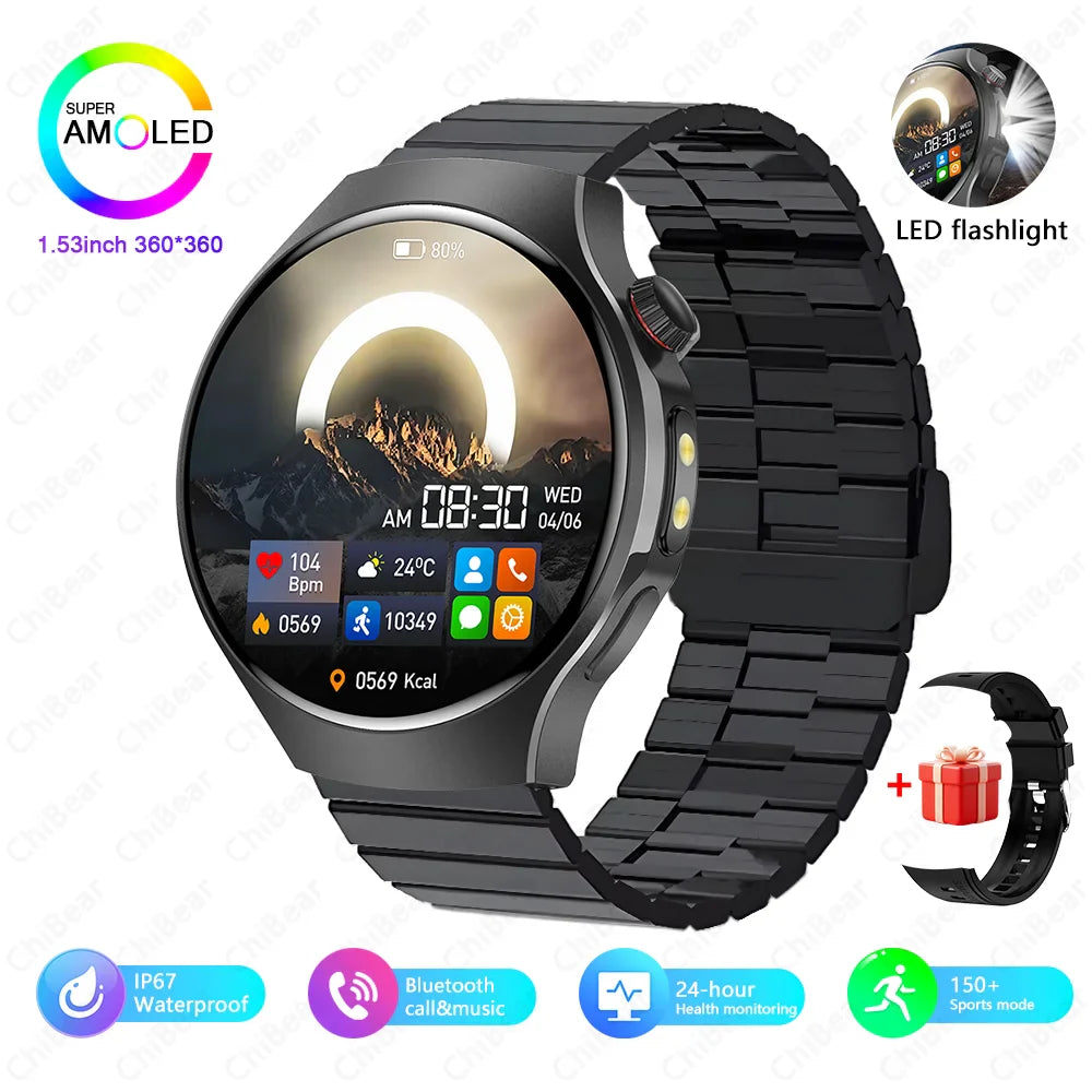 Montre Intelligente avec Lampe LED & Boussole + Bracelet OFFERT