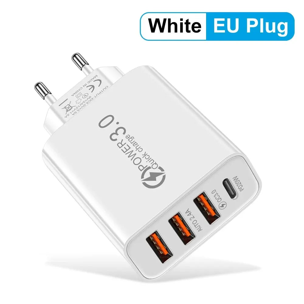 Chargeur Multi-Ports Rapide 20W - USB & USB-C