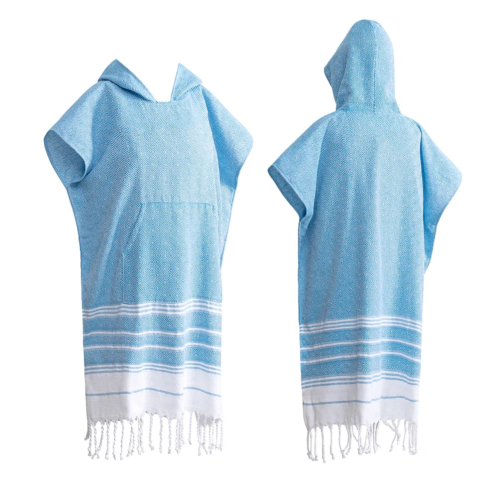 Poncho de Plage en Coton - Séchage Rapide & Anti-Sable