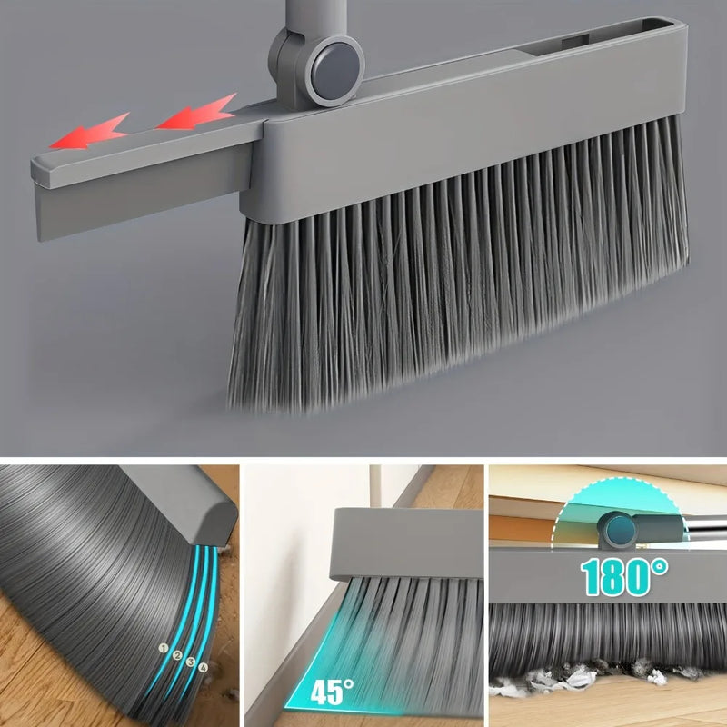 Balai 4 en 1 avec Pelle, Brosse et Raclette