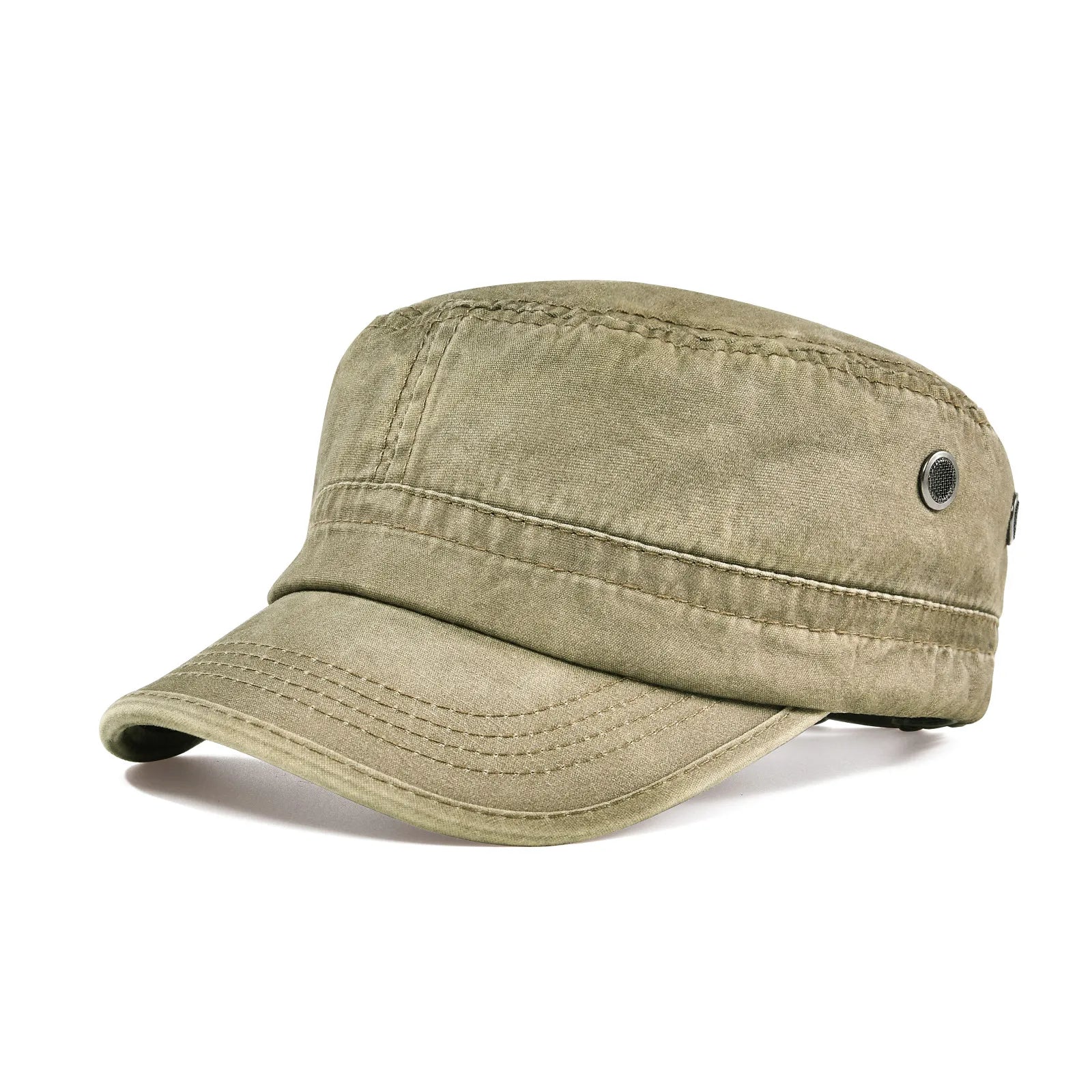 Casquette Militaire Vintage Homme en Denim Délavé avec Design Respirant Réglable