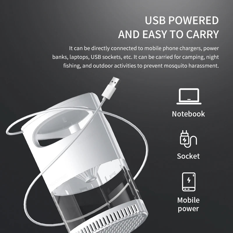 Lampe Anti-Moustiques Sans Fil Électrique Silencieuse & Rechargeable