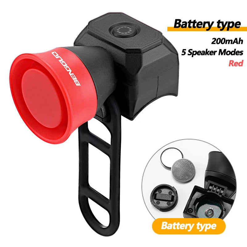 Klaxon Électronique pour Vélo & Trottinette – 5 Sons, Étanche, Compact, Puissant & Rechargeable