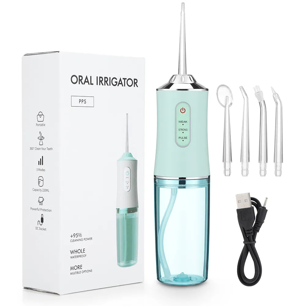 Irrigador dental eléctrico 3 modos + accesorios