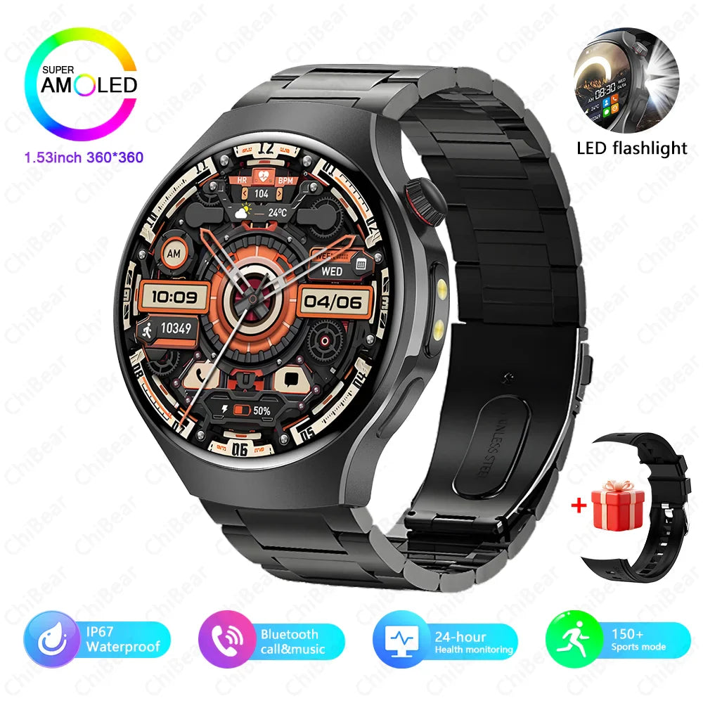 Montre Intelligente avec Lampe LED & Boussole + Bracelet OFFERT
