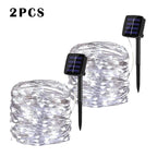 Pack de 2 guirnaldas LED solares decorativas