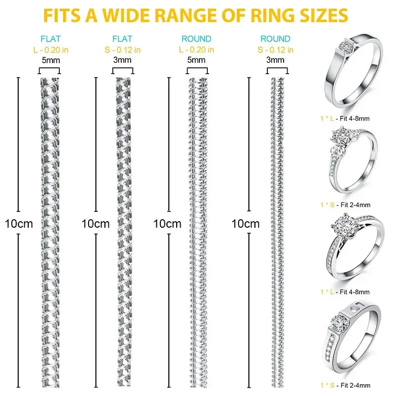 8PCS Réducteur en Silicone de taille de bague