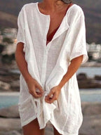 Robe chemise ample et longue - Lin et coton