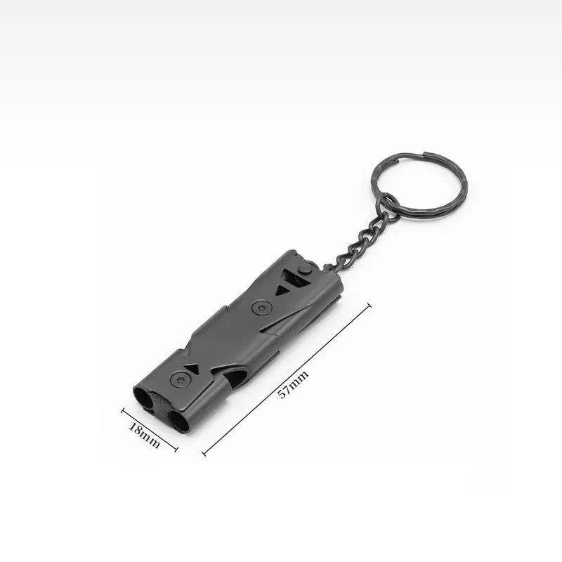 High-Powered Double-Tube Survival Whistle – Metal Whistle for Hiking, Camping, and Rescue