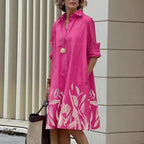 Vestido camisero midi con cuello clásico y bolsillos - Colección 2024