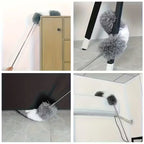 Plumeau Télescopique en Microfibre – Brosse Anti-Poussière Rétractable, Lavable & Réutilisable – Plafonds et Zones en Hauteur