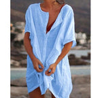 Robe chemise ample et longue - Lin et coton