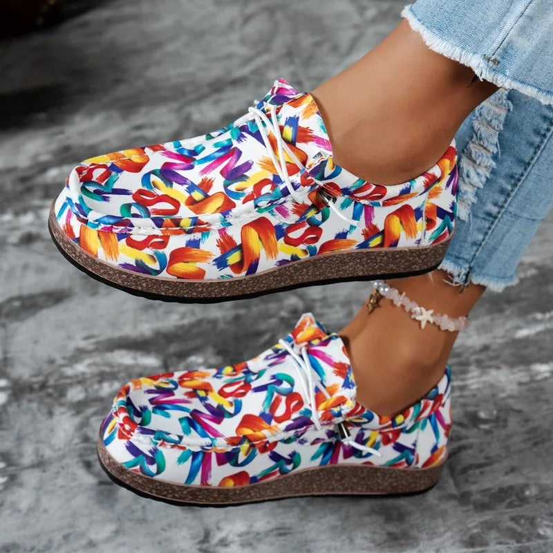 Chaussures Multicolor pour Femme en Toile & Semelle Liège