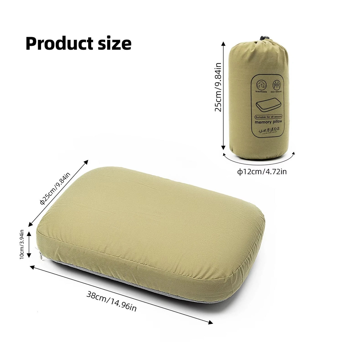 Oreiller Cervical de Voyage en Mousse à Mémoire de Forme – Pliable dans Pochette de Rangement & Housse à Zip Lavable