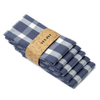 Lot de 5 Chiffons Ultra-Absorbants Bleu & Blanc en 100% Pur Coton 45x70cm