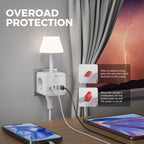 Lampe de Chevet + Multiprise 3 Prises & 4 Ports USB