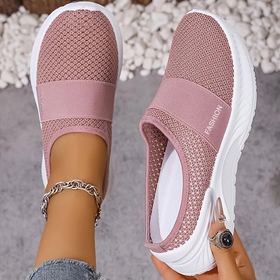 Baskets à Enfiler Femme en Tissu Respirant — Semelle PVC légèreté et confort