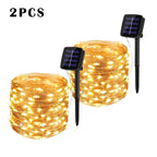 Pack de 2 guirnaldas LED solares decorativas
