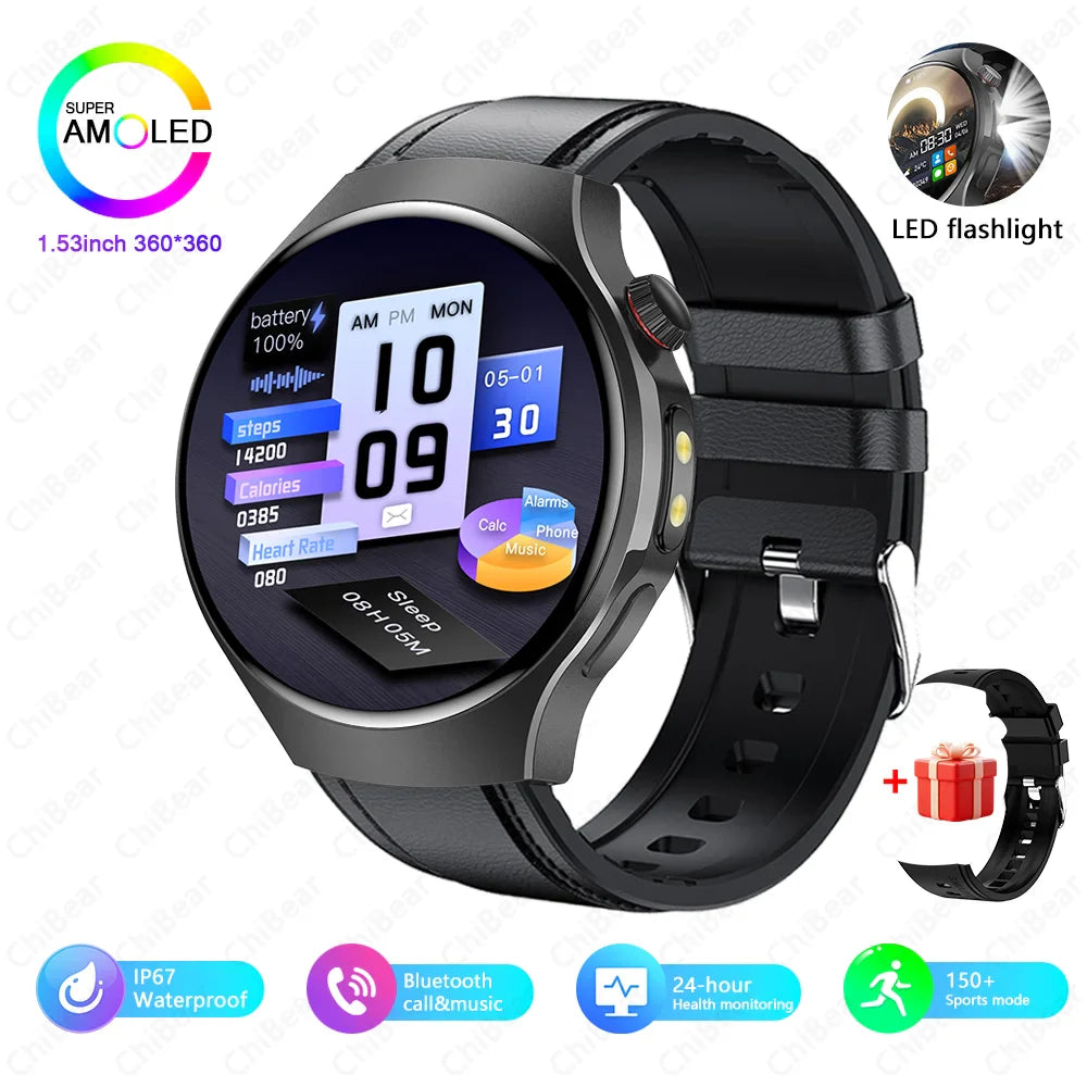 Montre Intelligente avec Lampe LED & Boussole + Bracelet OFFERT