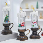 Bougie LED de Noël Effet Boule de Neige