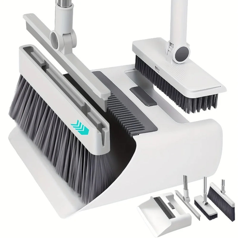 Balai 4 en 1 avec Pelle, Brosse et Raclette