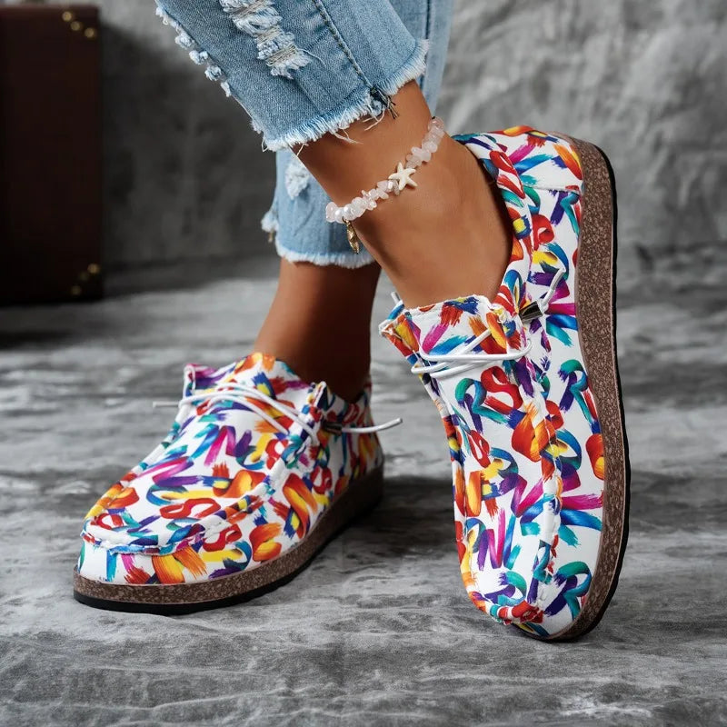 Chaussures Multicolor pour Femme en Toile & Semelle Liège