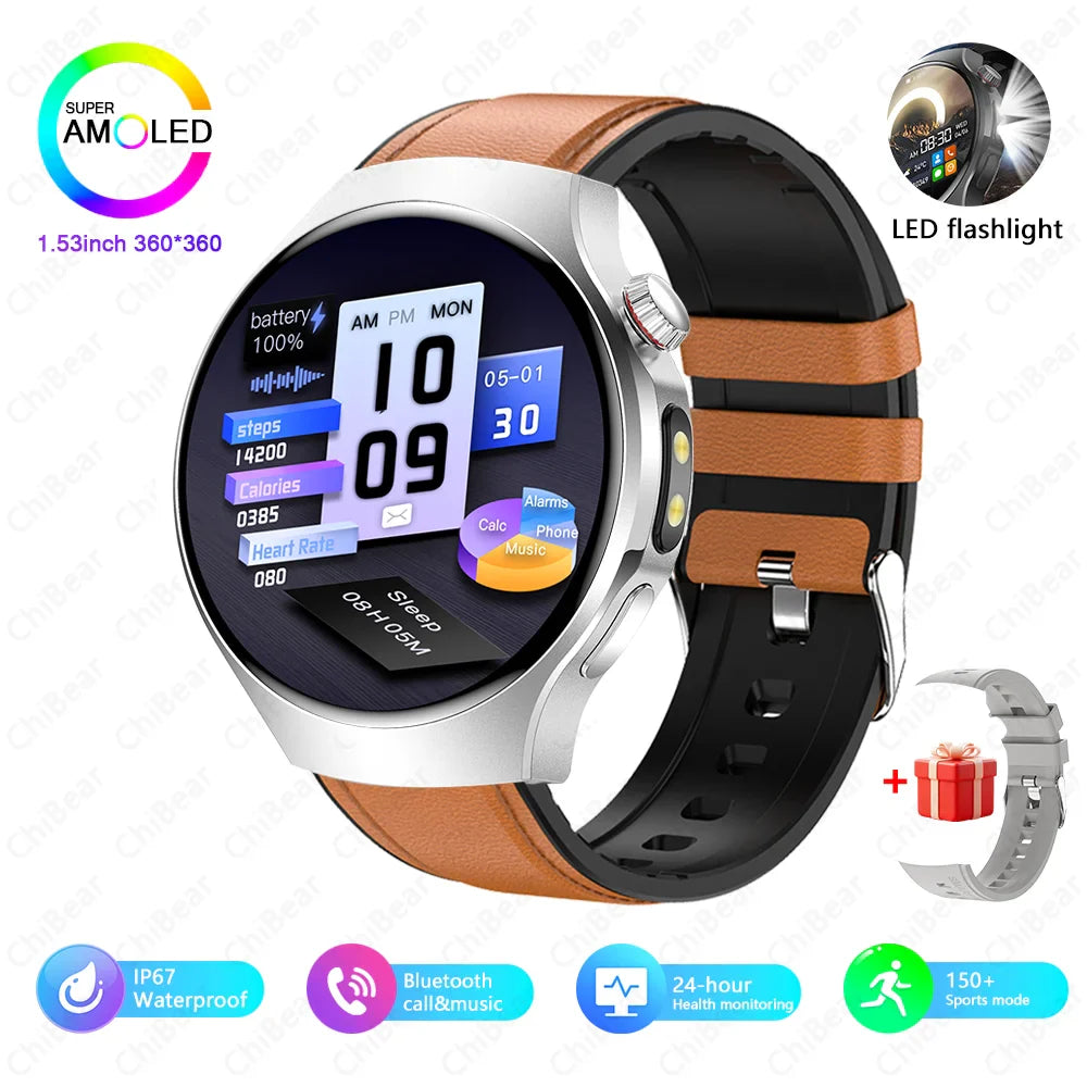 Montre Intelligente avec Lampe LED & Boussole + Bracelet OFFERT