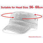 Casquette Militaire Vintage Homme en Denim Délavé avec Design Respirant Réglable