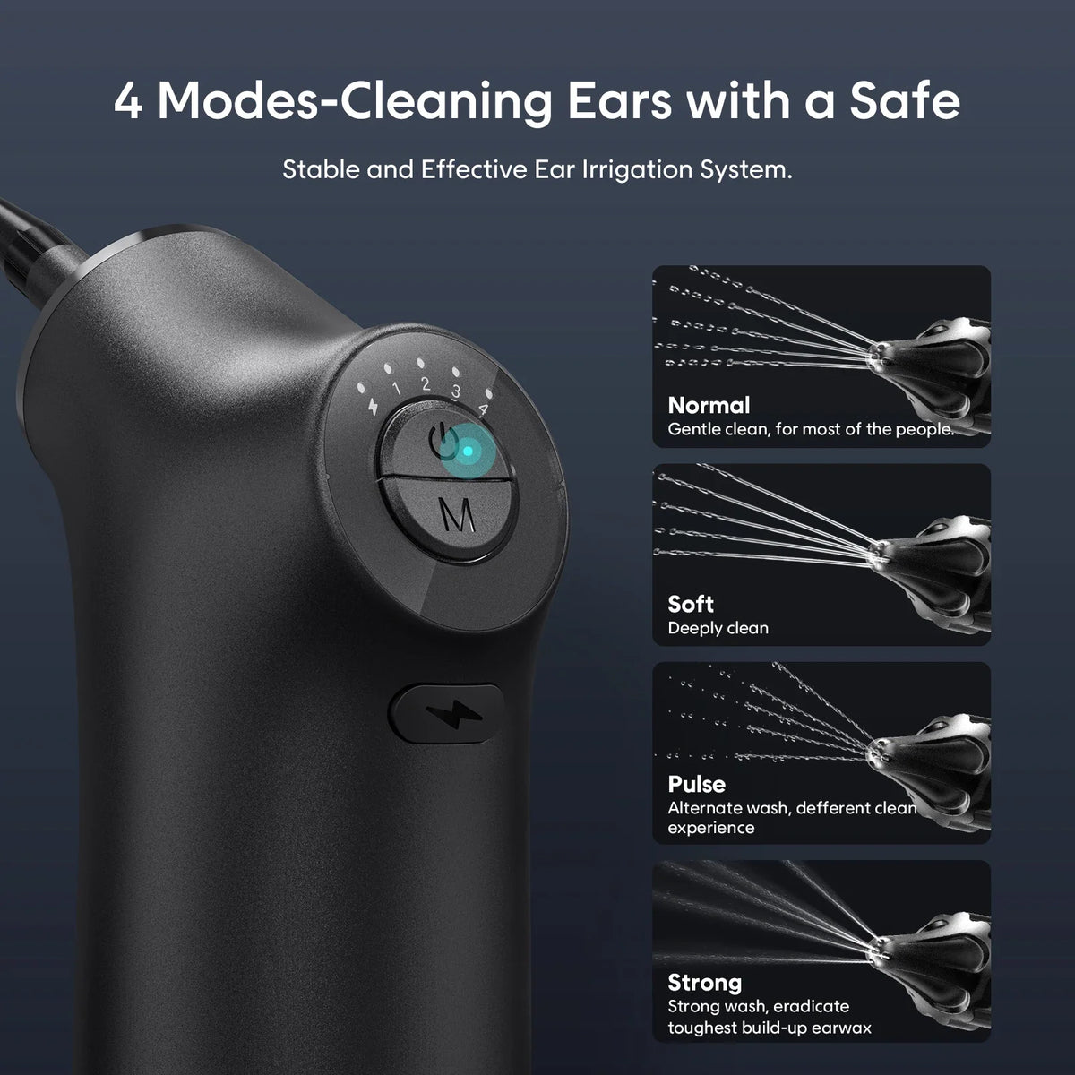 Kit de nettoyage d'oreille électrique - 4 modes de pression