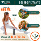 Gourde filtrante pour eau non potable + E-BOOK OFFERT