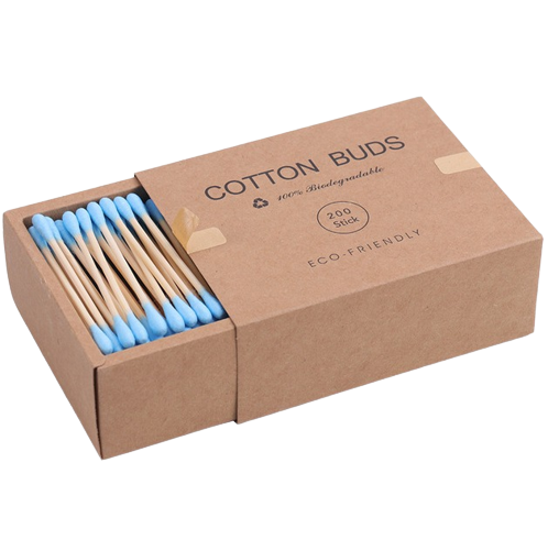 2x Boîtes de coton-tiges en Bambou