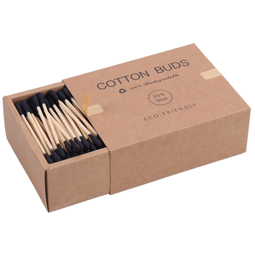 2x Boîtes de coton-tiges en Bambou