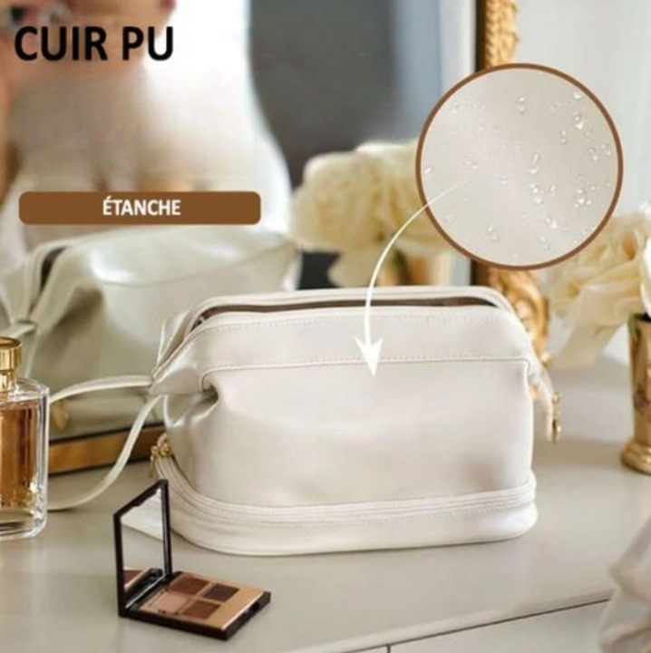 Trousse de toilette en Cuir - Double niveau