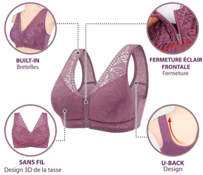 Soutien-gorge en dentelle avec fermeture à l'avant - 1 ACHETÉ = 1 OFFERT