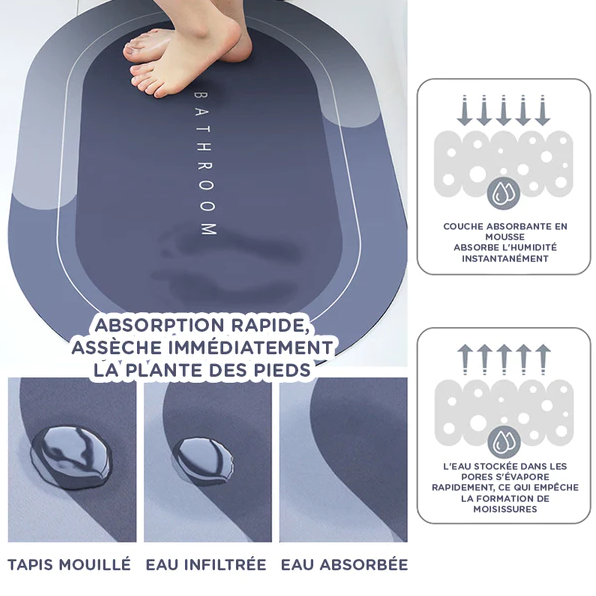 Tapis de bain ultra absorbant et antidérapant