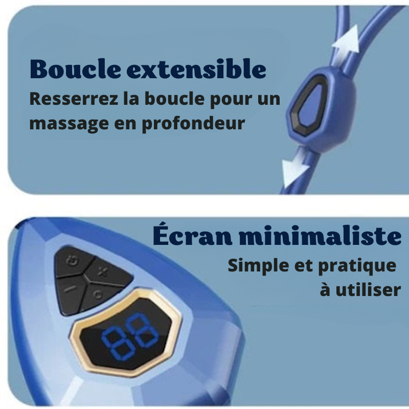 Mini masseur chauffant pour cervicales - 5 Modes & 15 intensités
