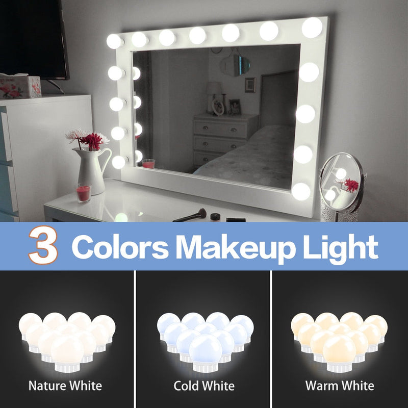 10x Applique LED pour miroir - 3 Modes