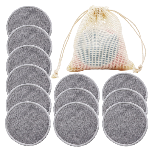 12x Cotons démaquillants lavables en fibres de bambou