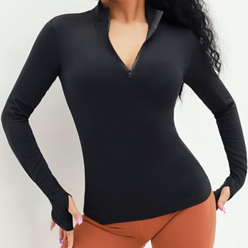 Zip Shirt - Haut de sport manches longues mitaines