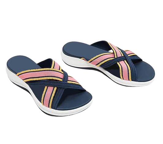 Sandales sportswear à lanière bicolore