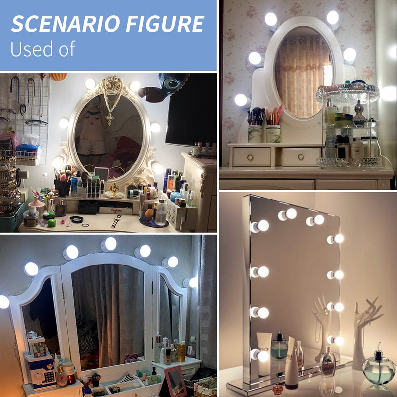 10x Applique LED pour miroir - 3 Modes